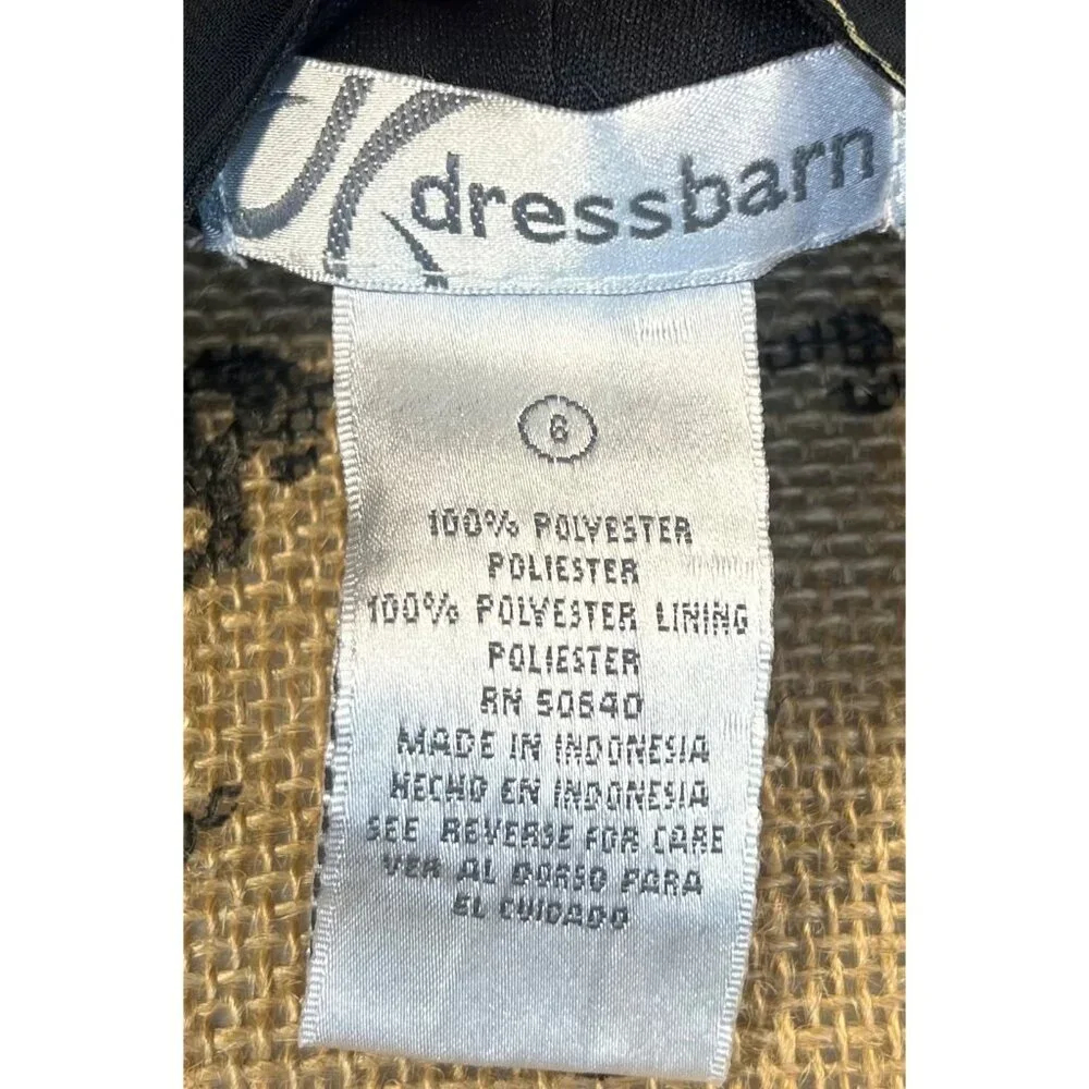 Dress Sz 6 Black Floral Asymmetrical Hem Drop Waist Whimsy Fairy Romantic - Picture 3 of 10